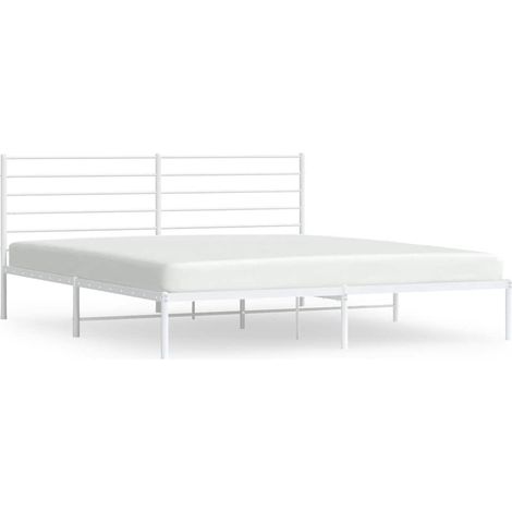 Maison Exclusive - Cadre de lit métal sans matelas et tête de lit blanc 183x213 cm (1/5)