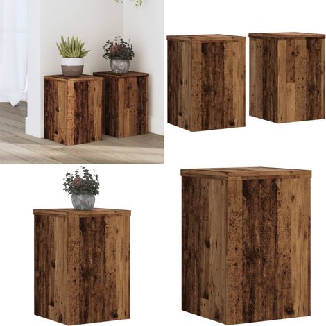Pflanzenständer 2 Stk. Altholz-Optik 20x20x30 cm Holzwerkstoff - Holzwerkstoff - Altholz (1/5)