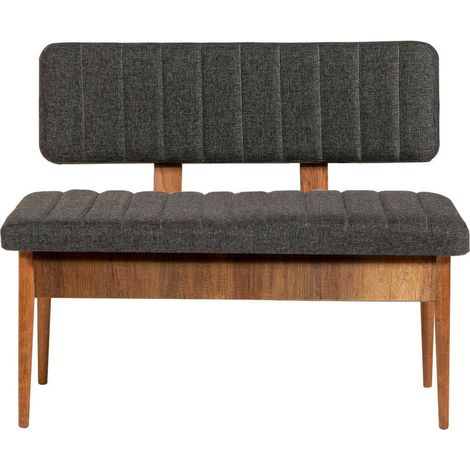 Dmora - Panca Arielli, Panchina multiuso, Seduta per ospiti, Cassapanca multifunzione, 110x40h85 cm, Noce e Antracite (1/5)