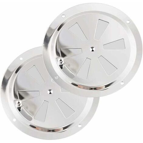 Chauffage et climatisation Grille de Ventilation Ronde, Grille d'aération 125 mm en Acier Inoxydable Conduit Moustiquaire Grille D'évacuation Air Entrant Air Evacué Ventilation Volets Réglables et Mou
