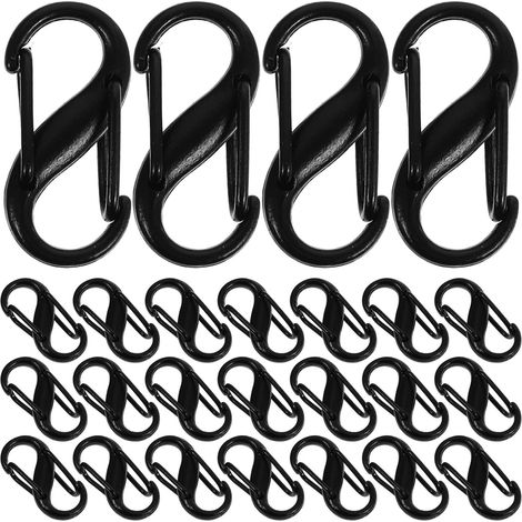100 Crochets en S Double Ouverture 20 MM en Alliage de Zinc Noir Électrophorétique Fermoirs Mousquetons Polyvalents pour Rangement Maison Bureau Cuisine (1/5)