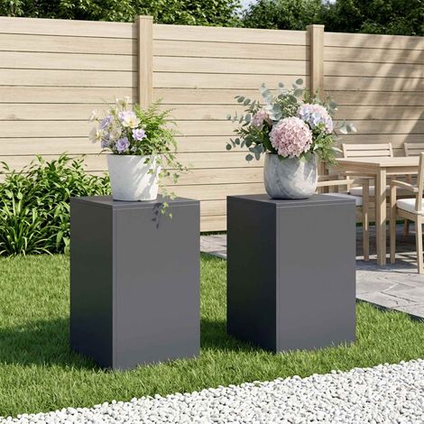 vidaXL Plant Stand 2 pcs Anthracite 40 x 40 x 60 cm Galvanised Steel (1/5)