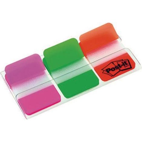Post-it Haftstreifen Index Strong Maße: 25,4 x 38 mm (B x H) Farbe: 1 x pink, 1 x grün, 1 x orange (1/4)