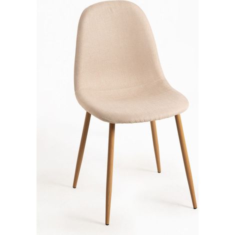 Packs Sillas Comedor - Pack 4 Sillas Teok Tela - Beige (1/4)