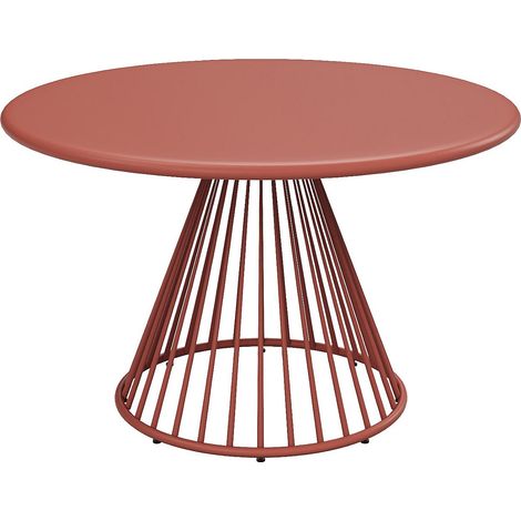 Tavolo da giardino D.120 cm in Metallo Terracotta - BIRMOS di MYLIA