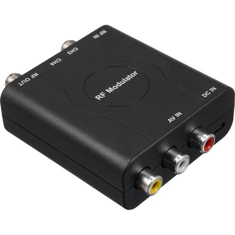 Modulateur RF,convertisseur AV vers RF,adaptateur d'entrée vidéo pour les chaînes NTSC CH3/CH4 destiné aux téléviseurs recevant des signaux analogiques (1/5)
