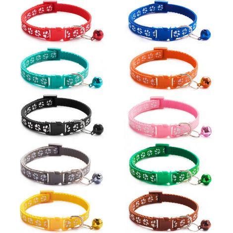 Collier pour chiot souple et réglable en nylon – Idéal pour identification animale, taille ajustable 15–25 cm, lot de 4 coloris assortis (1/4)