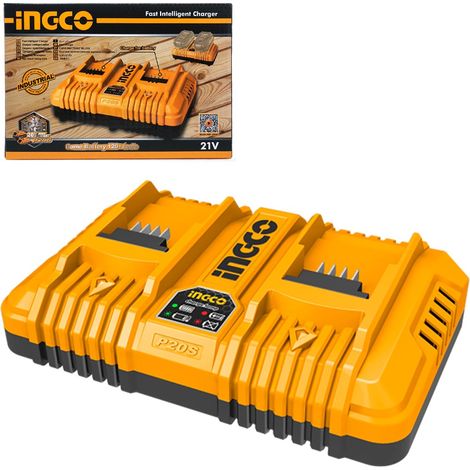 Doppio carica batterie rapido 20 V 4 ah Caricabatterie Ingco FCLI2024 (1/4)