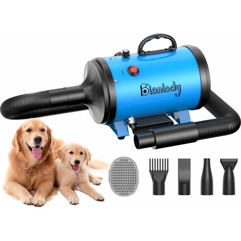 Pulseur pour Chien Blower Silencieux 4,5 CV 3200 W Moteur réglable Souffleur de Soins pour Chien avec 4 Buses différentes Tuyau élastique et Brosse d'entretien (1/5)