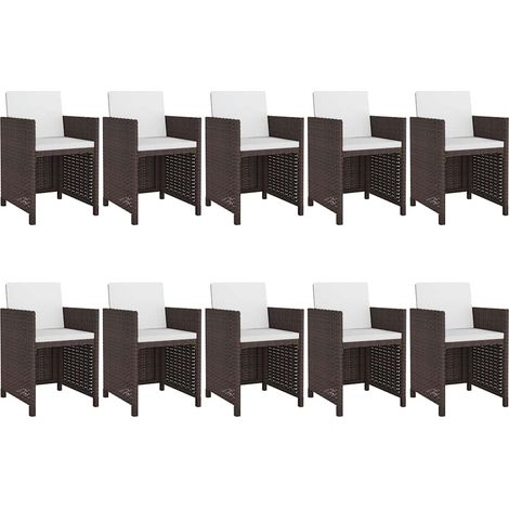 Ensemble à manger d'extérieur et coussins 11 pcs Mobilier de jardin résine tressée (1/5)