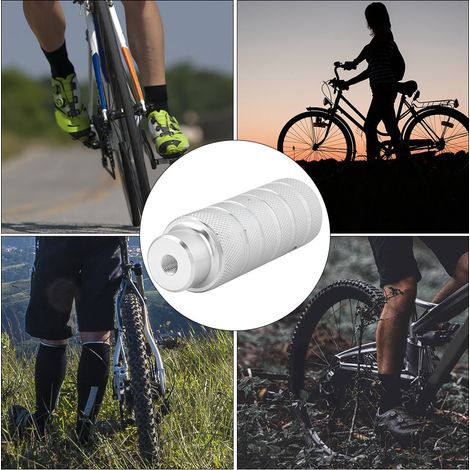 Support latéral arrière en métal pour vélo, repose-pieds stable pour figures et tricks (argent) (1/5)