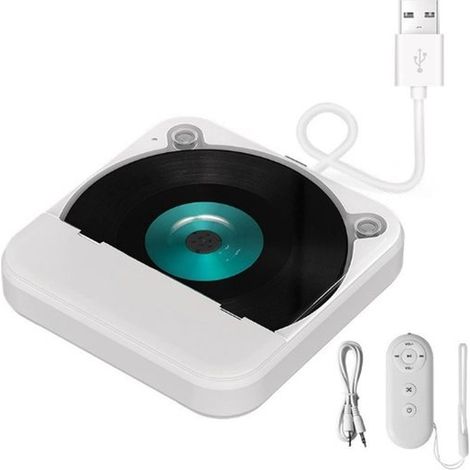 Reproductor de CD externo universal para coche: reproductor de CD portátil con cable AUX, se conecta al puerto USB del coche (1/5)