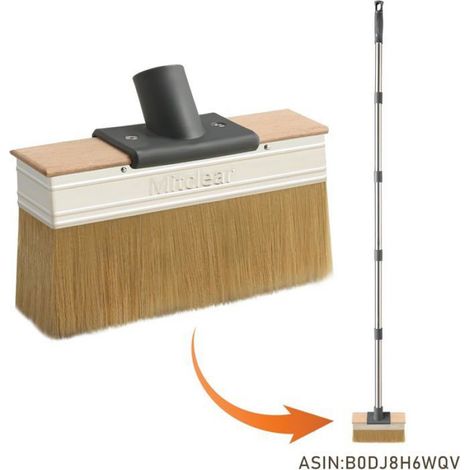 Pinceau Plat - 18 cm - Pour Terrasse Bois Extérieur - Huile Teinture - 2 Pièces (1/3)