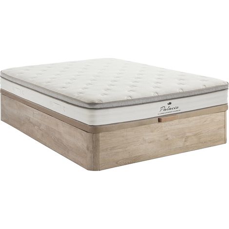 Set 140 x 190 cm rete contenitore naturale chiaro + materasso molle insacchettate 7 zone accoglienza TPE sp.28cm - ONEBIA di PALACIO (1/5)