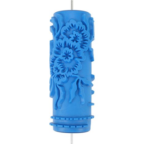 Rouleau à peinture à motifs pour décoration murale, 12,7 cm (5 pouces), texture florale classique en relief, en caoutchouc, outil de peinture décorative 075Y (1/5)