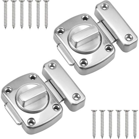 Loquet Sécurité Rotatif Alliage Zinc pour Armoire Salle de Bain Argent (1/4)