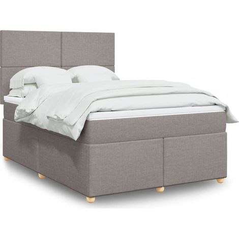 Boxspringbett mit Matratze Taupe 140x190 cm Stoff
