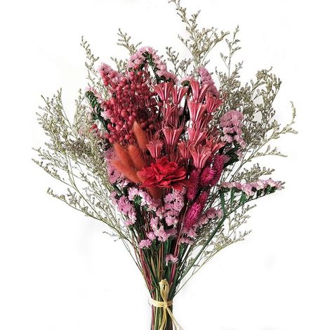 Bouquet de fleurs sèches D18 - Décoration salon, fleurs naturelles séchées à l'air, composition assortie, cadeau prêt à offrir