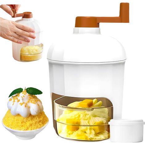 Machine à glace pilée manuelle, machine à glaçons avec moule à glace, machine à granita, sans BPA, idéale pour la préparation de cocktails, smoothies et glaces. (1/5)