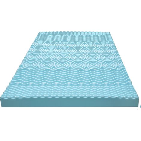 Surmatelas en Mousse à Mémoire, Design Ergonomique à 5 Zones, Infusion de Gel Rafraîchissant, 180x200x7.5cm (1/2)