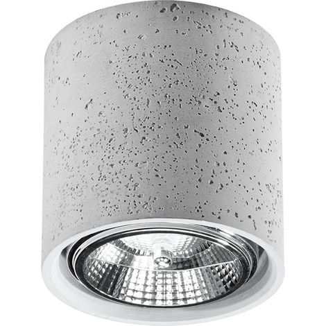 Deckenspot Grau Ø 14 cm Beton massiv GU10 Aufputz Deckenspot Küche Wohnzimmer Flur