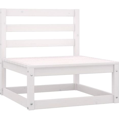 Salon de jardin 3 pcs,Mobilier de jardin avec coussins Blanc Bois de pin massif CFW54847 (1/5)