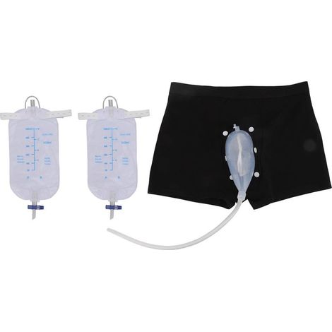 Ensemble Urinoir pour Hommes - Culotte Hygénique avec Entonnoir à Urine, Récupérateur Sûr pour Patients et Personnes Âgées (1/5)