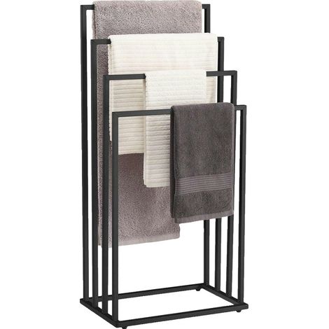 Porte-serviettes à 4 barres - noir