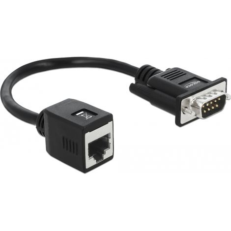 Delock Adaptador en serie para extensiÃ³n de cable de DB9 macho a RJ45 hembra