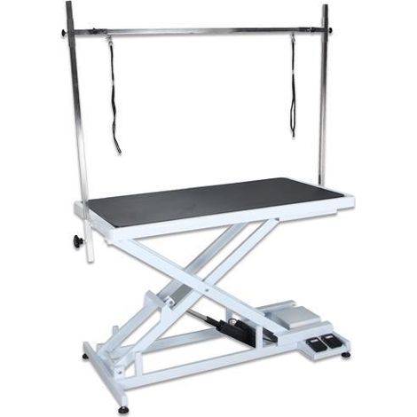 Table de toilettage électrique pour grands chiens – Plateau amovible 125 x 65 cm – Hauteur réglable 21 à 105 cm – Moteur silencieux – Chadog