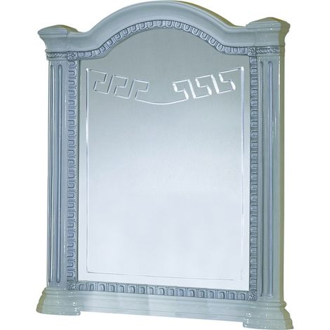 Miroir mural laqué blanc et gris Savana 94cm