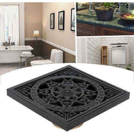 Siphon de sol en cuivre noir, anti-insectes et anti-odeurs, idéal pour les cuisines, salles de bains et hôtels familiaux. (1/5)