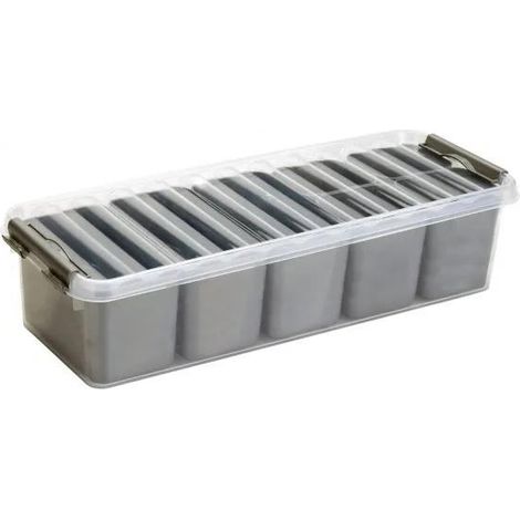 Scatola portaoggetti helit multifunzionale trasparente 39x14 cm