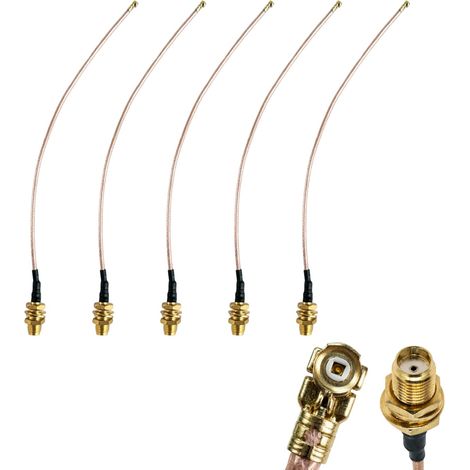 5pcs UFL SMA 15cm,Connecteur U.FL/IPX, Adaptateur Coaxial, SMA UFL Adapter Mini PCI vers Câble RG178 Compatible Antennes, GPS, WiFi, Bluetooth et Caméras de Surveillance (1/5)
