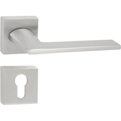 DOMINO Poignée de porte DIANA QR M4 PZ Poignée avec plaque PZ pour cylindre profilé Chromé satiné (1/5)