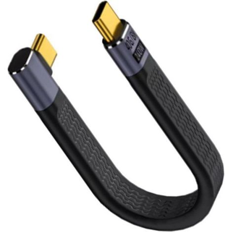 Câble USB4 - 40 Gbit/s - PD240 W - Connecteur Coudé - 13,5 cm - Pour Ordinateurs Portables SSD Smartphones - 2 Pièces (1/5)