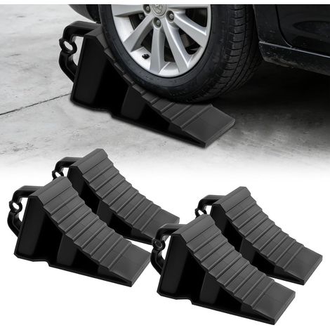 Cales De Roue en Plastique avec Poignée, 4 Pièces Cale De Roue Plastique, 20 X 12 X 11cm Cales De Remorque, Cales De Frein pour Camping Car, Voiture, Cale Caravane (1/5)
