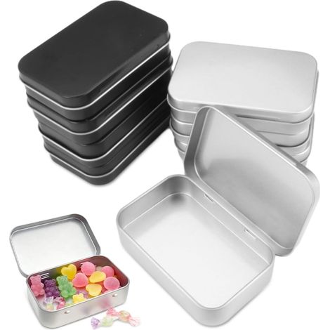Lot de 8 Petite BoîTe MéTallique, 9,5 x 6 x 2cm Petite Boite Metal Portable (1/5)