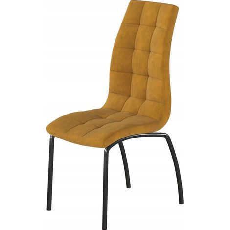 Silla de terciopelo curry DC2-092V (B) (estructura negra) (1/5)
