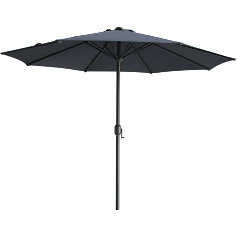 Primaster Sonnenschirm Kreta anthrazit/grau Ø 300 cm Marktschirm Kurbel neigbar (1/3)