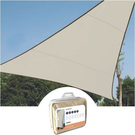 ACKERMAN – Voile d'ombrage triangulaire 3,6 m en polyester déperlant et respirant, protection UV 90 %, montage facile avec anneaux inox (1/5)
