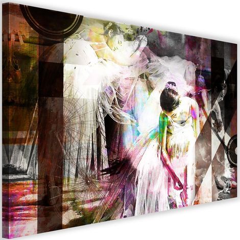 Tableau sur toile Ballerine Abstrait Multicolore 60x40 (1/5)