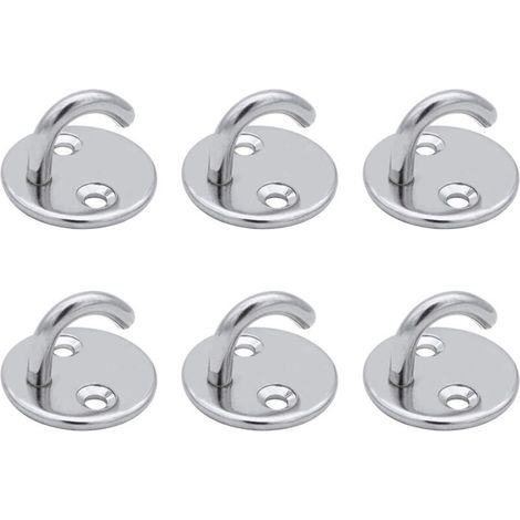6 Pièces Crochet de Plafond M5 Crochet Ouverts Rend Ancre de Plaque Œil Acier Inoxydable Crochet de œil Plaque pour Suspendr (1/4)