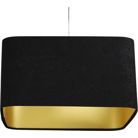 Suspension chic textile noir et touche dorée - Hauteur 20 cm (1/5)