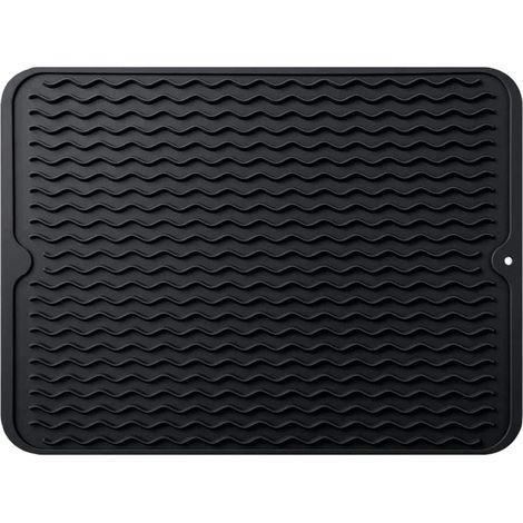 Tapis de séchage en silicone 40x30 cm antidérapant, résistant à la chaleur, dessous de plat pour cuisine, support d'égouttage pour vaisselle