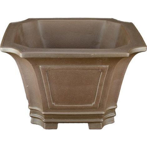 Vaso per bonsai quadrato in gres 18x18x12 cm - SM074d