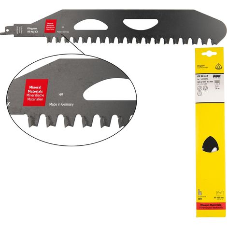 Klingspor RS 915 CX Säbelsägeblätter, 325 x 50 x 2,5 mm Nutzlänge 254Hart-Metall, Special form , 1,95 Zähne pro Zoll, SB-verpackt im Karton