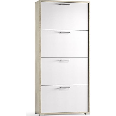 Scarpiera Olmo Con 4 Scomparti Frontale Bianco
