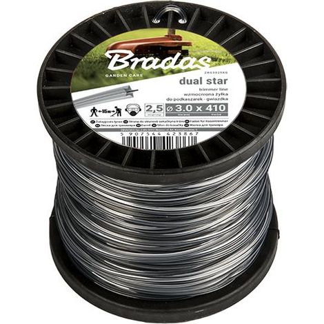 Fil de rechange renforcé pour débroussailleuse professionnelle – 100 m – 5 pans – Épaisseur 2 mm – Pour coupe précise dans les espaces confinés – (1/2)