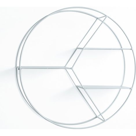 Estante de pared redondo de metal blanco Flake (1/4)